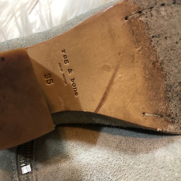 Rag & Bone Margot Grey Suede Zipper Bootie Sz 35 - Picture 9 of 10